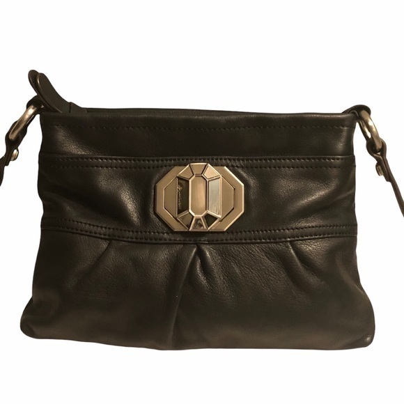 B. Makowsky black leather crossbody bag